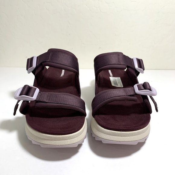 Merrell Alpine Cush Slide Sandals Sport Slip On Wedges Burgundy Size 11 NEW - Picture 3 of 7